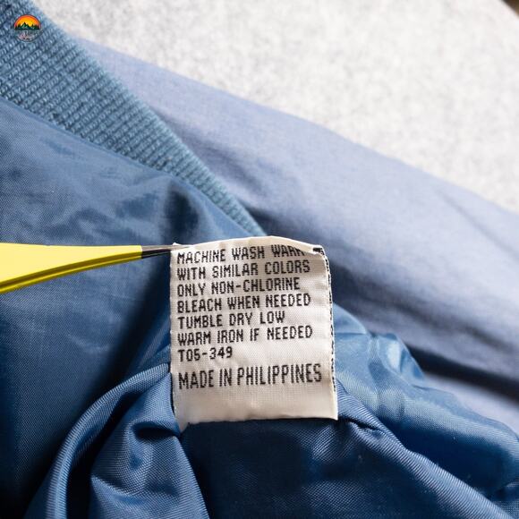 David Taylor Full-Zip Bomber Jacket Blue Long Sleeve Cottage Men's Size Large - Picture 13 of 15